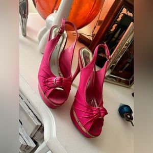 Charlotte Russe, Fuchsia stiletto/platform , with cork detail